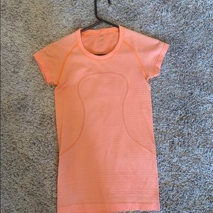 Lululemon short sleeve orange shirt